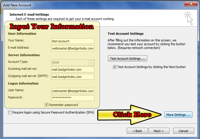 hostgator email setup for outlook